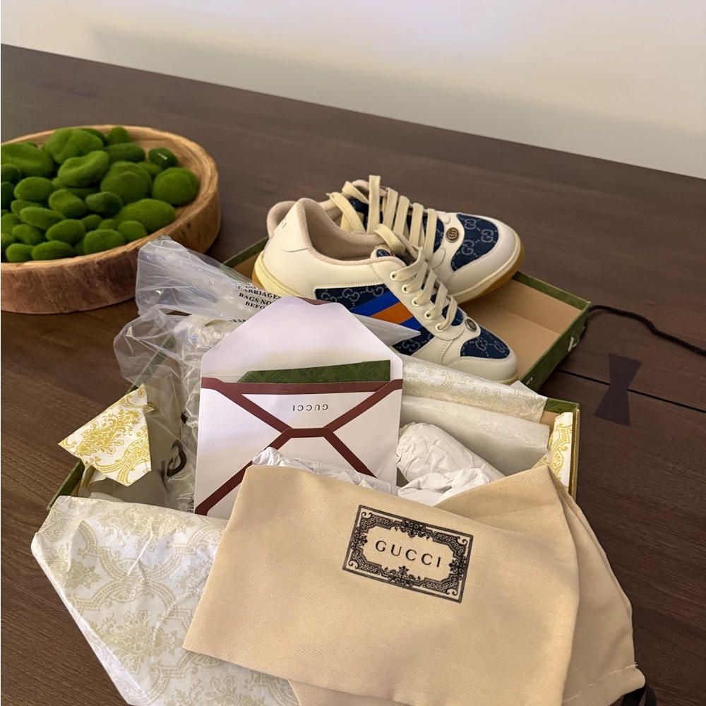 Gucci Cream and Blue Sneakers - Picture 16 of 16